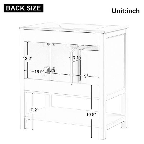 30" Bathroom Vanity with Sink Top,Bathroom Vanity with Two